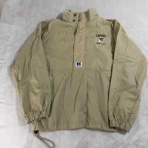 Russell Athletic Lehigh Event Staff Anorak Windbreaker Tan Mens Large Vtg L